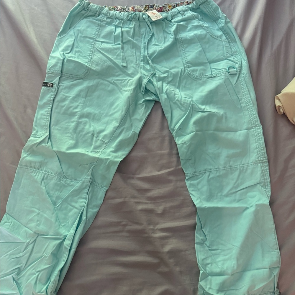 Koi Ice Blue Cargo Scrub Pants
